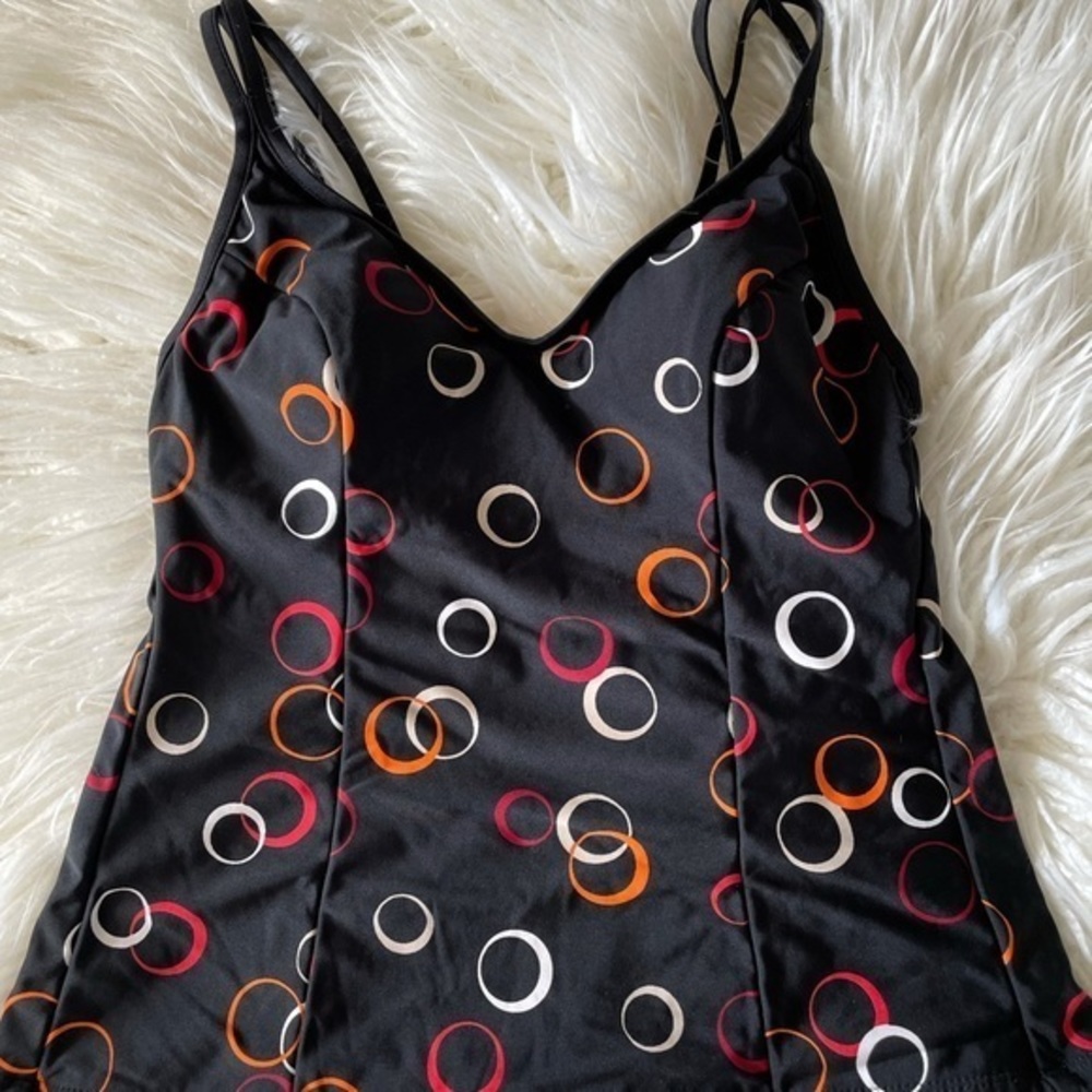 Miraclesuit black tankini swim top size 10
